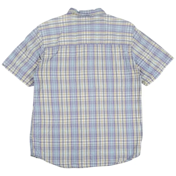 Horny Toad Button Up Shirt Mens Large Weldon Plaid Short Sleeve Organic Cotton - Picture 4 of 10